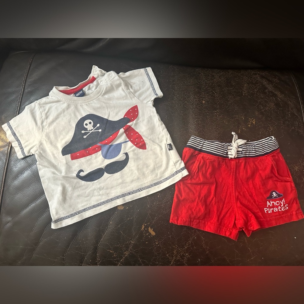 Freestyle Pirate Kids Matching Set - White and Red